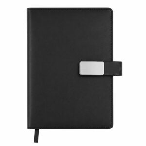 Cubic Black PU Leather Diary